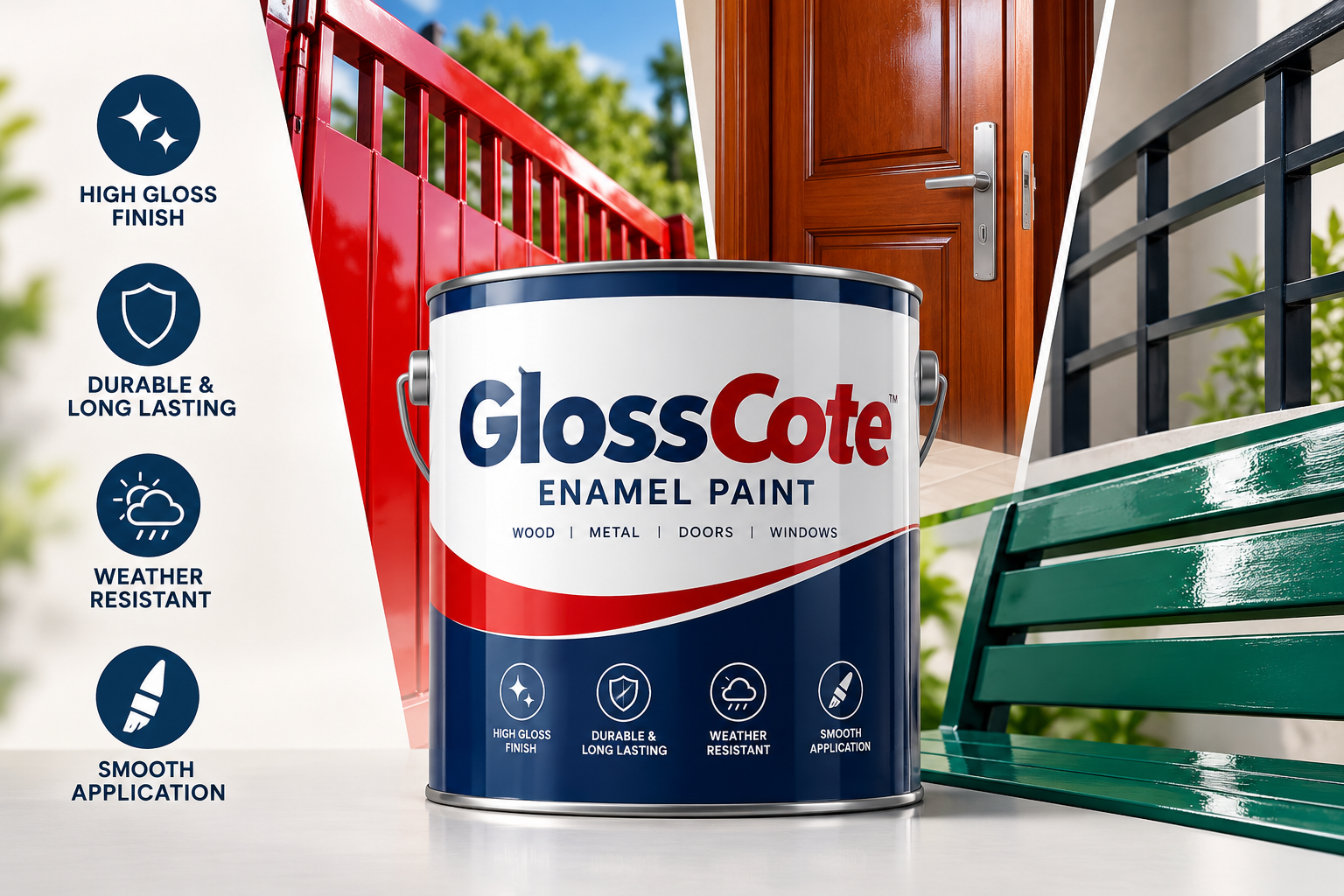 GlossCote High-Gloss Enamel Paint 1 L Ivory